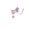 Pink Butterfly Heart Navel Lip Nipple Belly Piercing Jewelry Ear Studs Nose Rings Belly Button Rings