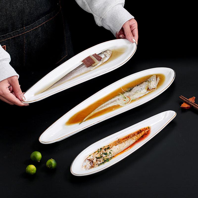 Irregular Ceramic Fish Serving Plate