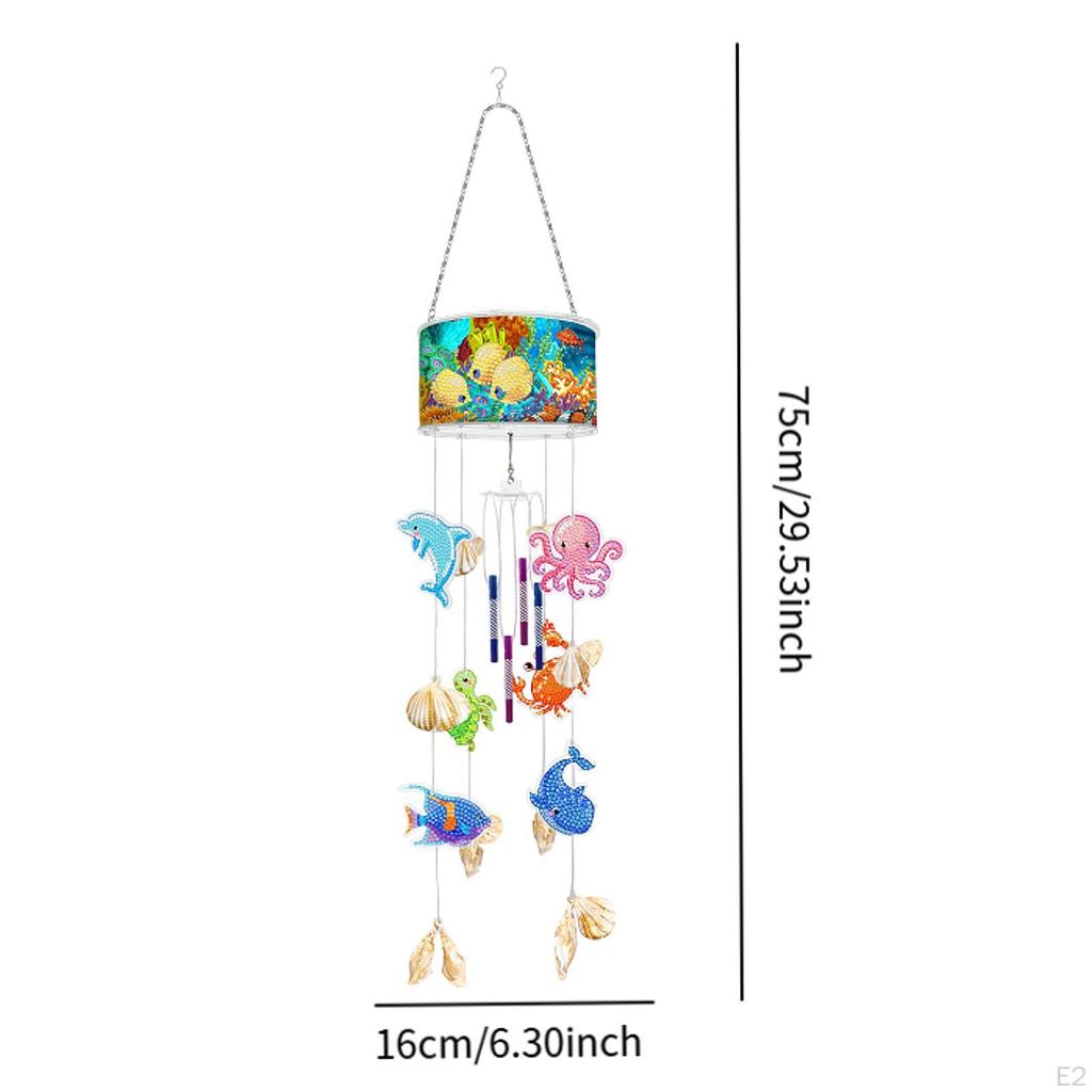 Decorative DIY Wind Chime Blue Dreamy Sea Chime, Indoor Outdoor Garden Cartoon