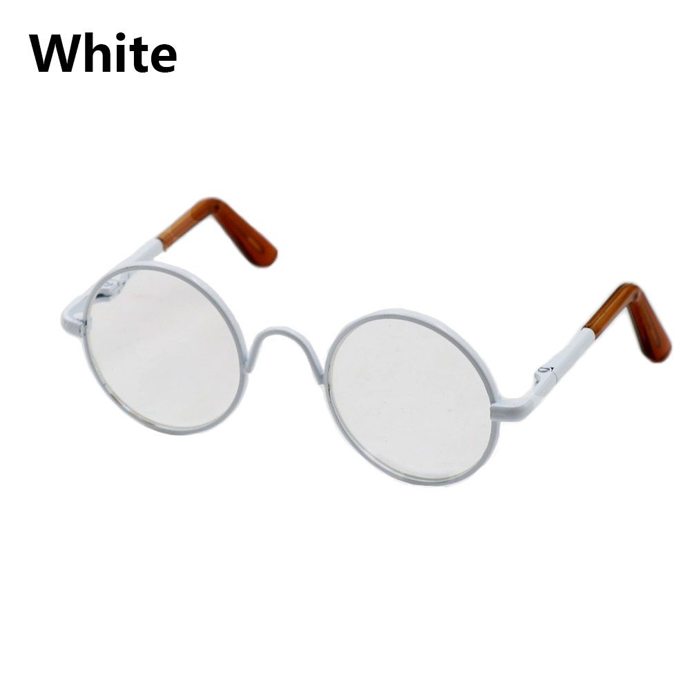 Fashion Suit For 12/18 Inch Small Eyeglass Colorful Miniature Eyewear Metal Frame Dolls Glasses Round-Shaped Clear Lens