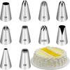 9-Piece 304 Stainless Steel Piping Tips Set Cake Frosting Cookies Rosette Decorations Baking Tools