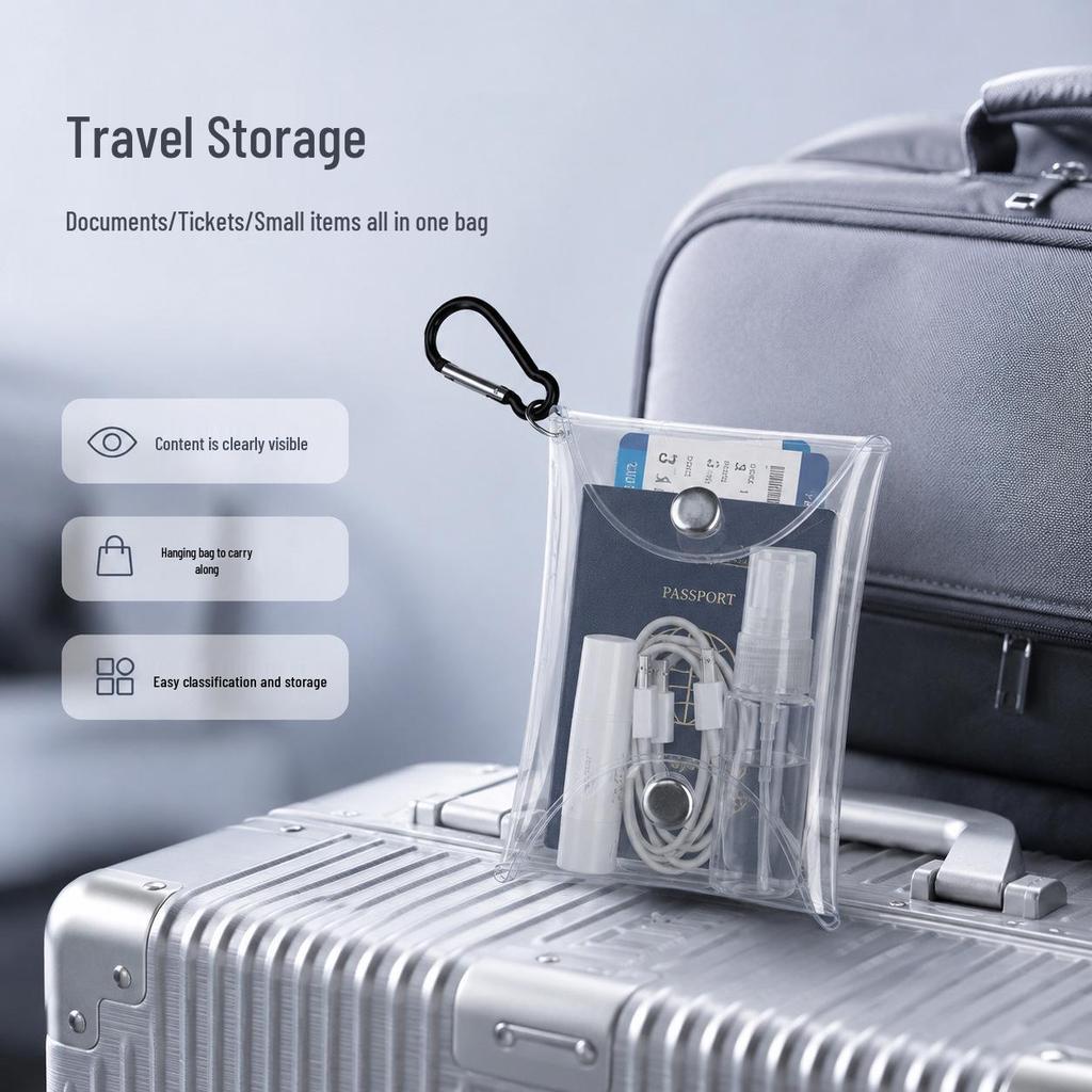 Clear PVC Keychain Bag: Dustproof, Portable Storage for Earphones, Lipstick & Accessories
