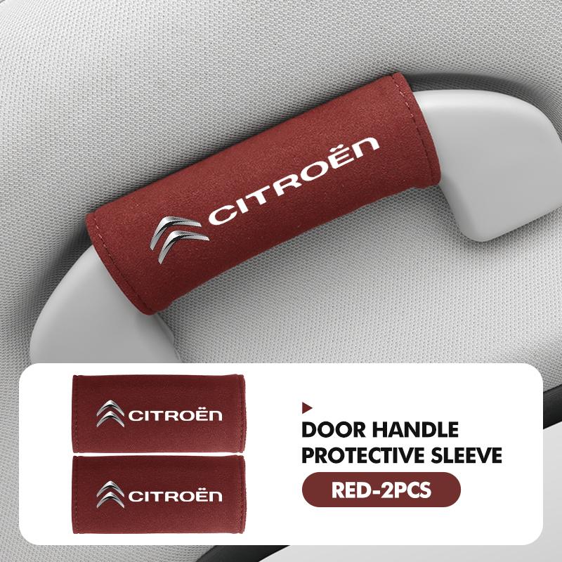 OCDK9 2Pcs Car Roof Handle Protection Cover Suede Safety Pull Gloves For Citroen Jumper Celysee Cactus Picasso Aircross Saxo Grand