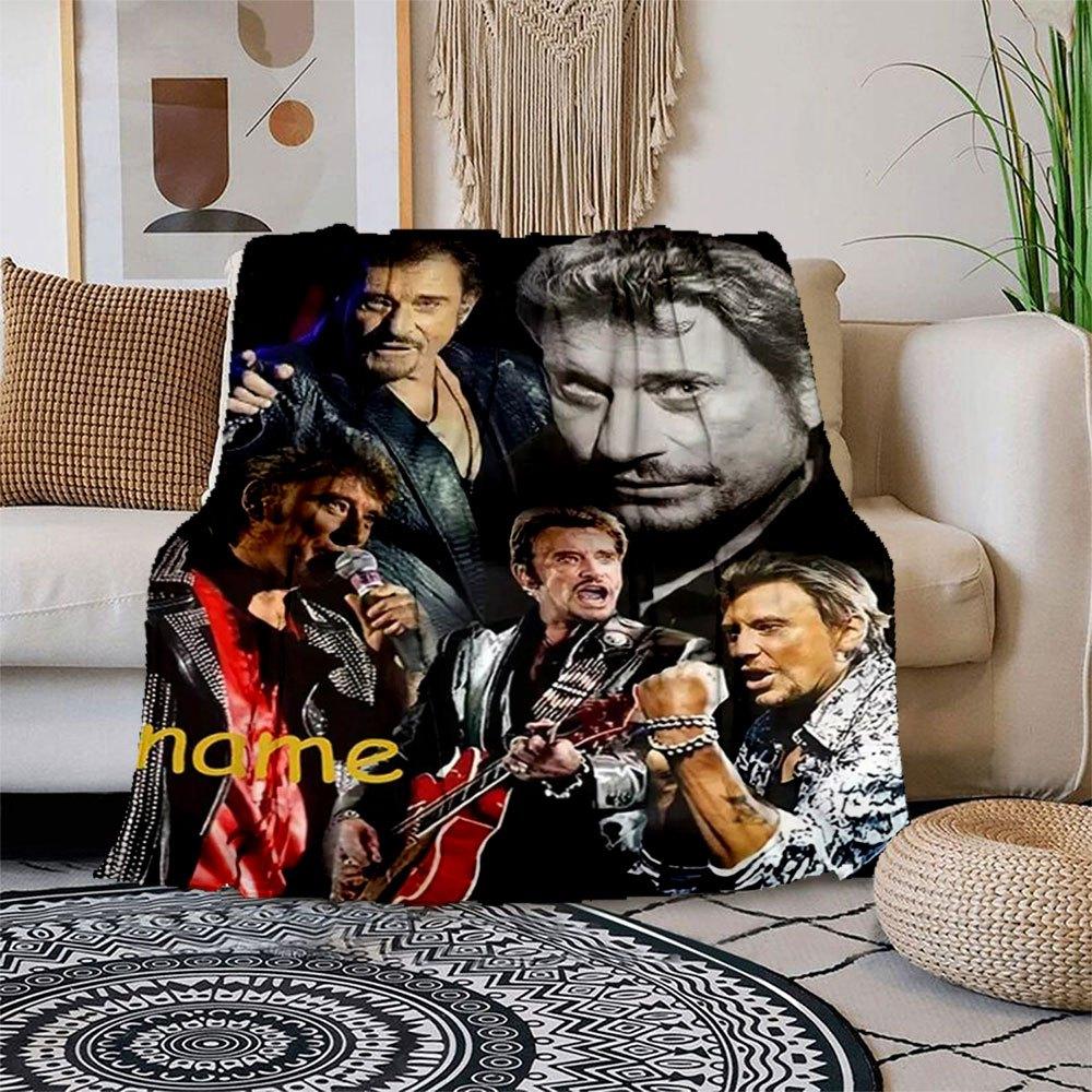 "Johnny Hallyday: The Legend Lives On - Limited Edition Poster"Blanket Flannel Throw Blanket for Sofa, Bed, Travel, Camping, Office, Couch,