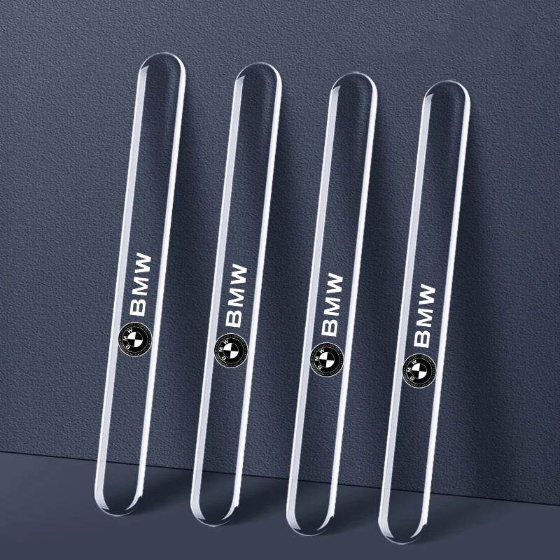 LJFJN1 4pcs Car Door Edge Protection Strips Anti Scratch Rearview Mirror Anti-collision Sticker For BMW 50th M X1 X3 X5 X6 X7 E30 E90