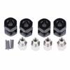 P Prettyia 12mm Hex Hub Extension Adapter Combiner for RC Crawlers, Black, 15mm Length