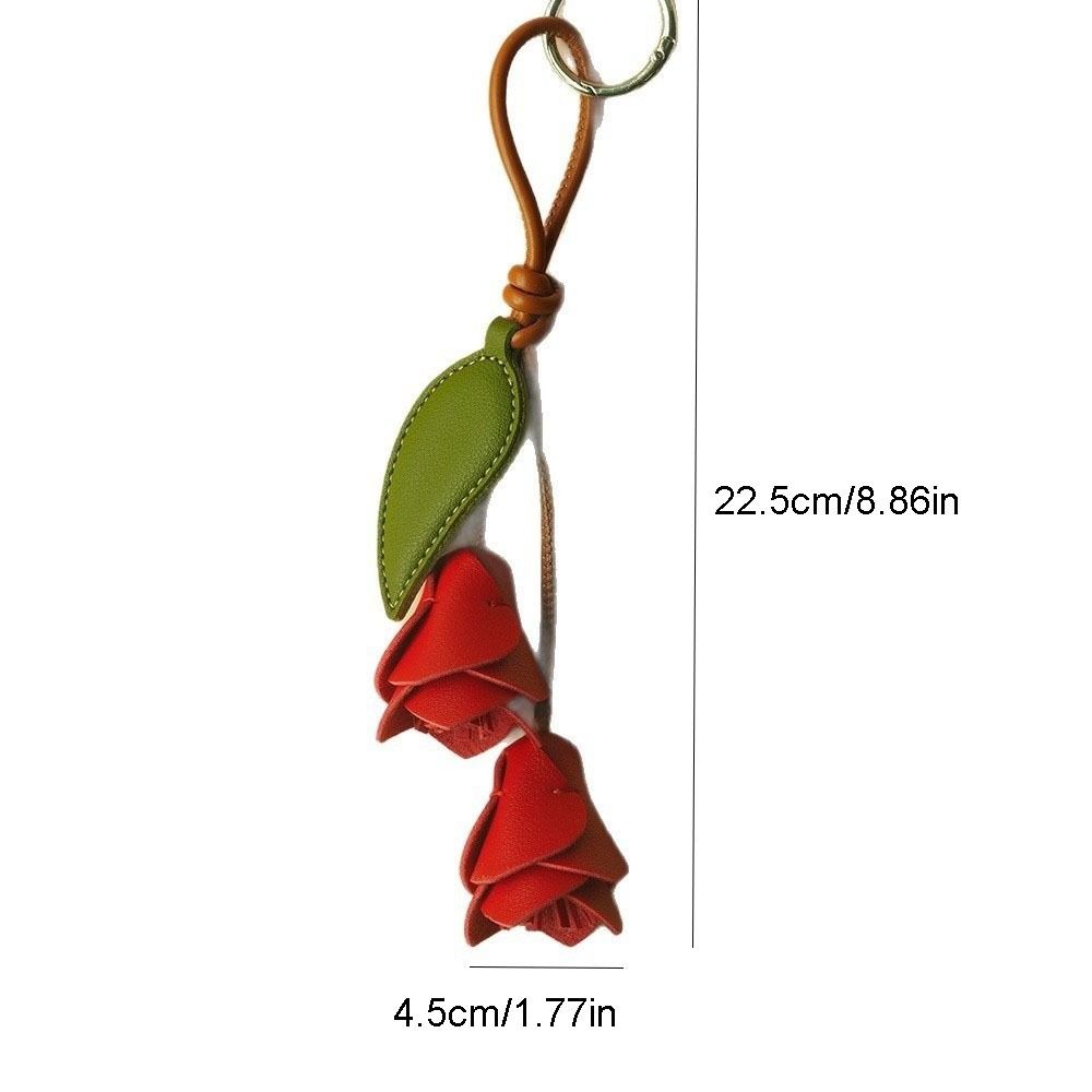Leather Tulip Bag Pendant Colorful Bag Decoration Cute Bag Charm Car Keyring