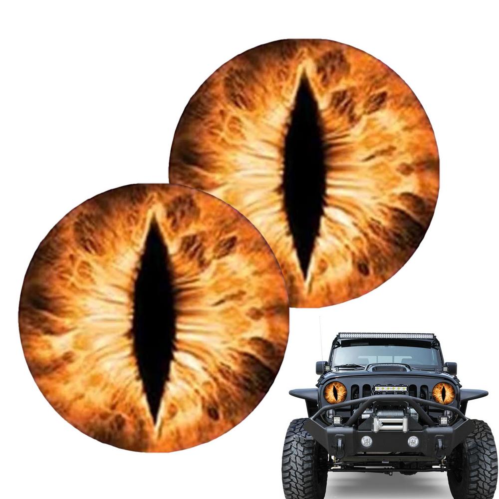 Наклейки на фары Beast Eyes, круглые наклейки на автомобильные фары Beast Eyes, 3D стереоскопический дизайн, декоративные наклейки для почти автомобилей