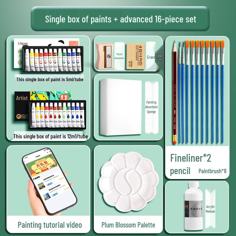 Набор акриловых красок: 24 цвета, водостойкие, устойчивые к выцветанию, идеально подходят для настенного творчества своими руками и детских проектов.