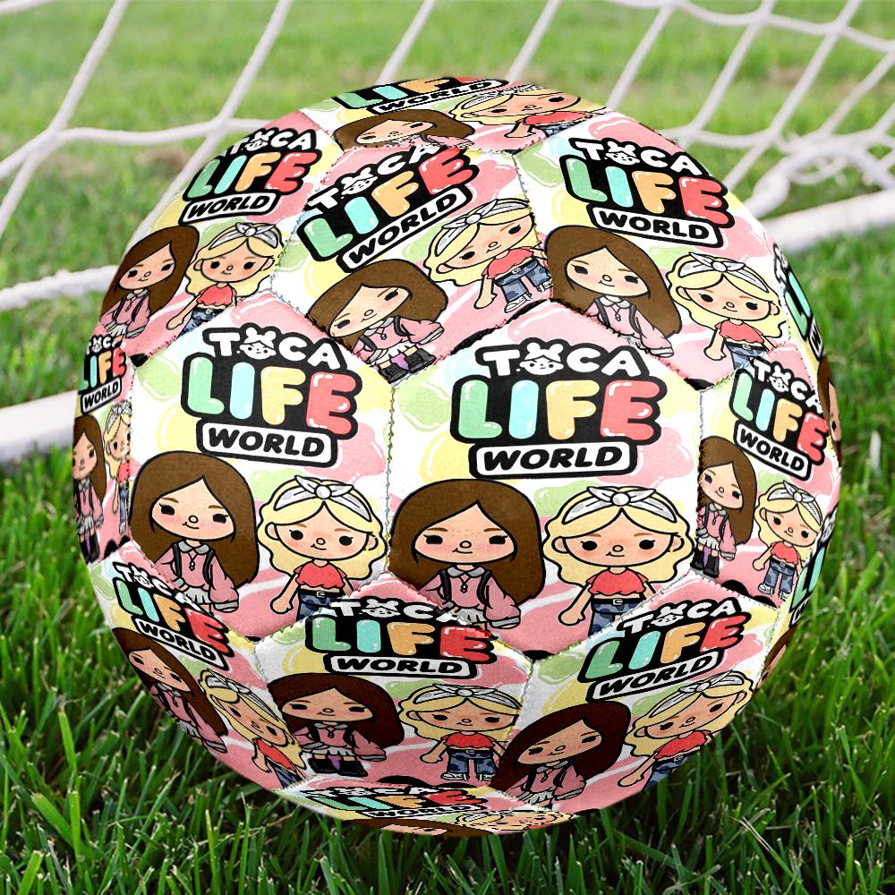 Toca Boca Game Characters In Grid Size 5 Soccer Ball,Indoor/Outdoor Suitable for Training Matches Tournaments Practice Games Perfect Gift for Fan