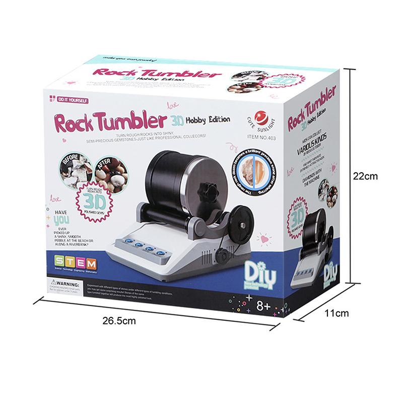 220V Rock Tumbler Kit Diy Electric Rock Tumbler Toy With Rough Gemstones Polishing Grits For Adult Kids Polishing Machine