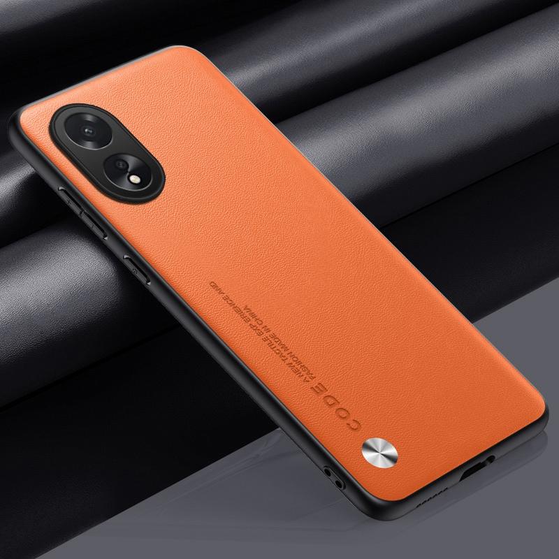 Роскошная матовая задняя крышка из ПУ-кожи для OPPO A38, A58, A78, A98 с силиконовой защитой