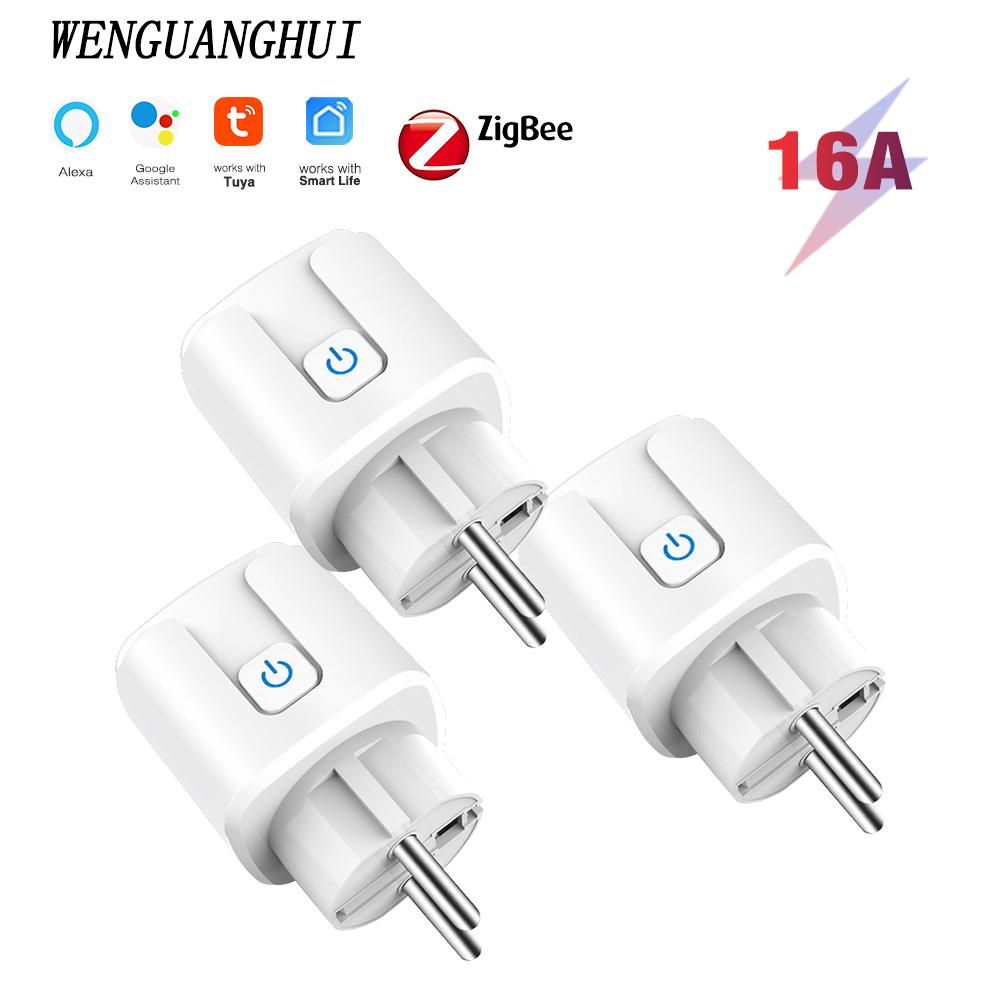 Sixwgh Zigbee Smart EU Plug для Tuya Умный дом Автоматизация синхронизации Монитор мощности Смарт-розетка Поддержка Google Home Alexa