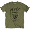 Футболка Green Day Логотип группы Grenade Официальная мужская Органическая Военно-зеленая M