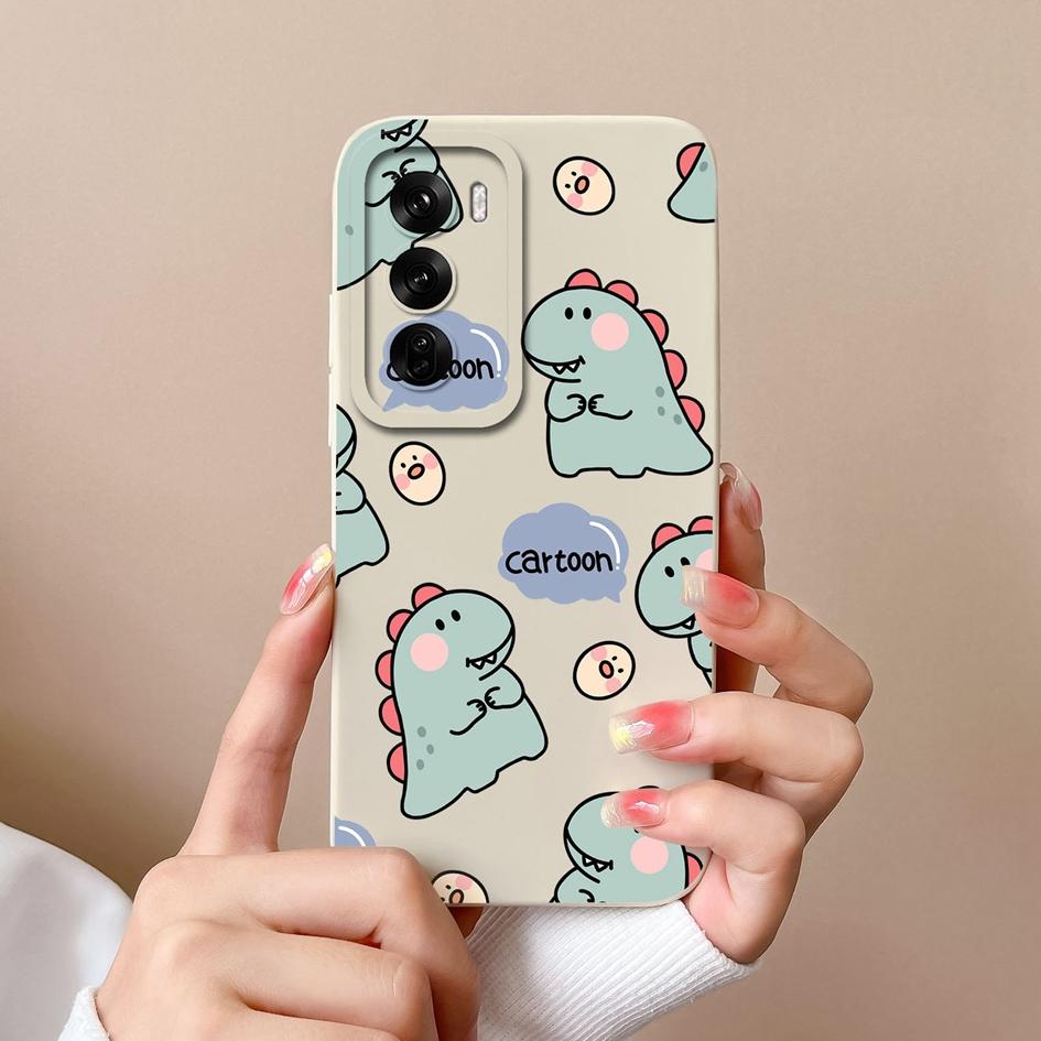 Чехол для телефона Oppo Realme Narzo N63 C61 C63 Reno 12 Reno12 Pro F бампер популярный мультяшный динозавр чехол анти-капля жидкий силиконовый чехол для OPPO чехлы