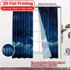 2D Flat Printing  2pcs Celestial Dreams Popular Minimalist Curtains Versatile Polyester Fabric Curtains Home Decor Perfect for