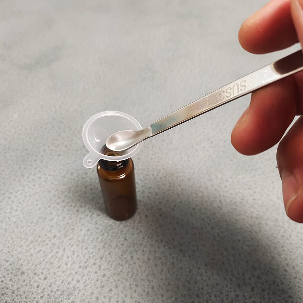 Powder Spoon Kit - 4 Pieces 6.3 Inch Stainless Steel Snuff Spoon Double Sided Teaspoon Medicine Scoop Mini Lab Shovel Capsule Filler Wax Tool for Dry