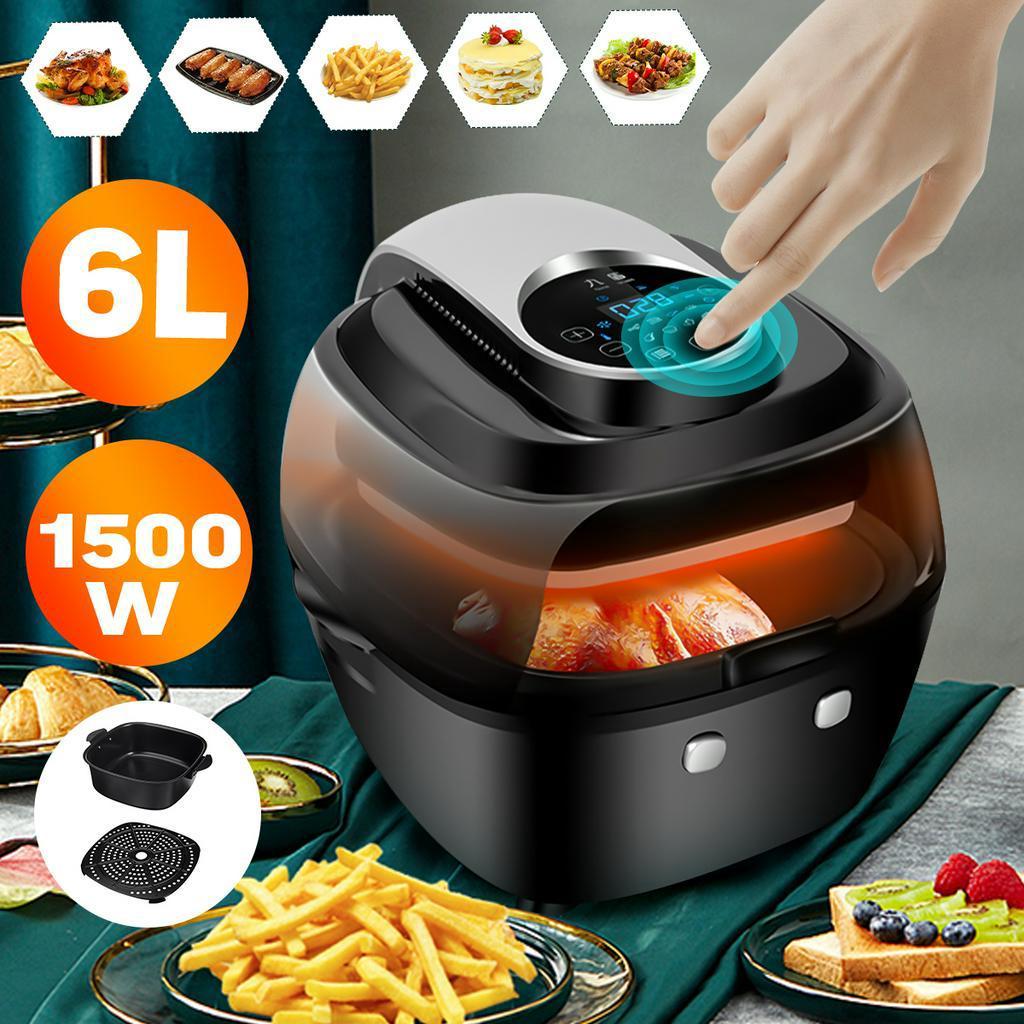 220V 6L Health Fryer Cooker Smart Touch LCD Airfryer Pizza Oil Free Air Fryer 1500W Multi Function Smart Fryer for French Fries