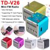 TD-V26 Цифровое радио FM Портативное мини-радиоприемник FM Перезаряжаемый Светодиодный Громкоговоритель Беспроводной Динамик Поддержка MP3 SD/TF Карты