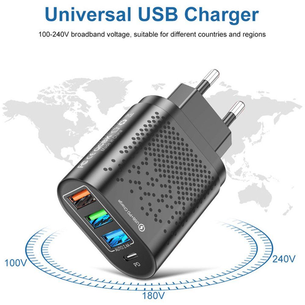 EU UK US 48W Type C 3 USB Charger Charger Adapter PD Quick Charger