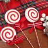 Simulation Plastic Glittery Candy Cane Christmas Lollipop Pendant Xmas Tree Hanging Ornament New Year Home Party Decoration