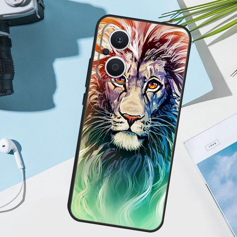 Чехол-животное Лев для OPPO Reno 13 F 10 11 12 14 Pro 11F 12F 14F 7 8 Lite Чехол для OPPO Find X9 X8 X5 X6 Pro