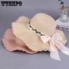 Summer Women's Bow Straw Big Wave Beach Straw Hat Outdoor Breathable Sunscreen Hat