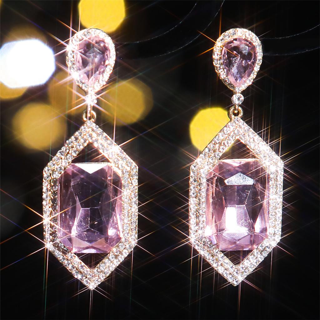 Темпераментные серьги со стразами из цветного стекла Персонализированные преувеличенные серьги Модные серьги Женские серьги