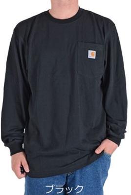 CARHARTT WORK WEAR ФУТБОЛКА С КАРМАНОМ С ДЛИННЫМ РУКАВОМ K126 (Кархарт) / Футболка с длинным рукавом (М, Черный) [Элемент]
