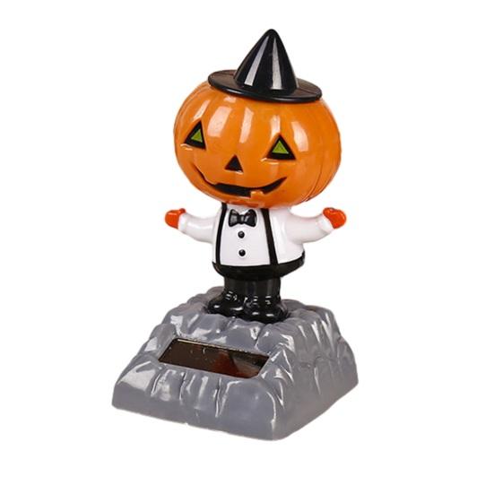 Halloween Solar Car Cartoon Swaying Car Dashboard Decor Funny Solar Swing