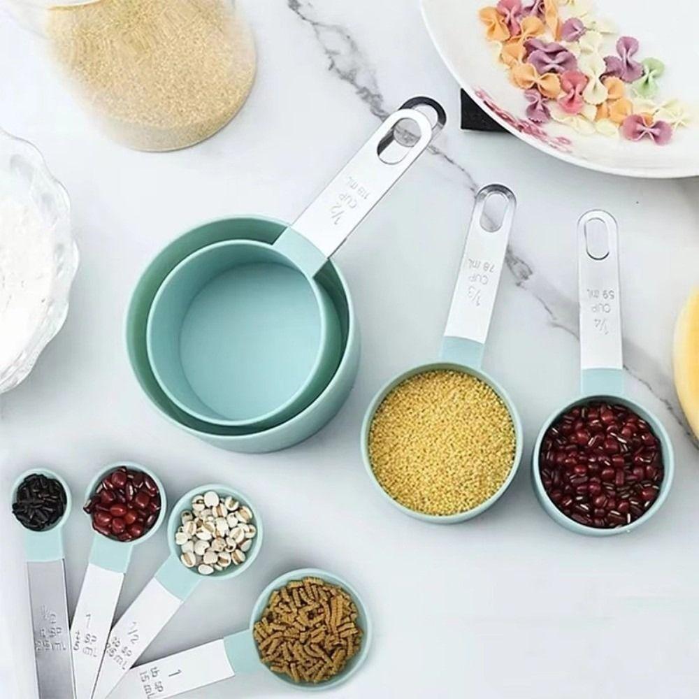 10PCS Plastic Measuring Spoons Set Stackable Measuring Cup and Spoon Set Baking Tool