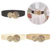 Elastic Waist Belt Punk Chain for Cowboy Cowgirl Modern Golden Buckle Waist Chain Wide Belt Fashion Accessory