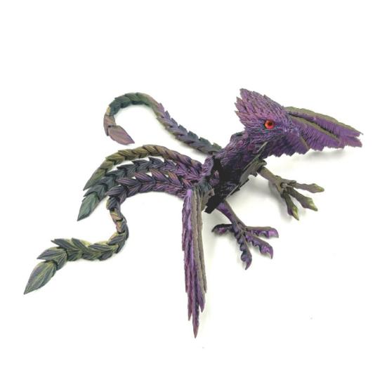 3D Printed Phoenix Ornament Articulated Phoenix Fidget Toy Flexible Phoenix Bird Toy Animal Centerpiece for Stress Relief Desk Display