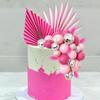Balls Cake Toppers Palm Leaves Cake Decorations for Birthday Wedding Anniversary Baby Shower Party Supplies