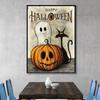 Pumpkin Ghost Canvas Art: Halloween Wall Decor for Bedroom & Living Room