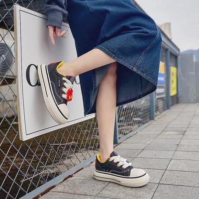 Женские парусиновые туфли Mickey Big Head 2024 года — милые, универсальные кроссовки на плоской подошве для весны