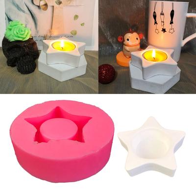 Форма для подсвечника в форме звезды, гипсовая силиконовая форма, подсвечник, бетонная цементная форма, ручная работа, ремесло из смолы, домашний декор