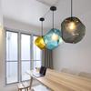 Люстра из цветного стекла и камня в скандинавском стиле, креативная личность, американский современный минималистский стиль, освещение для гостиной, несколько цветов