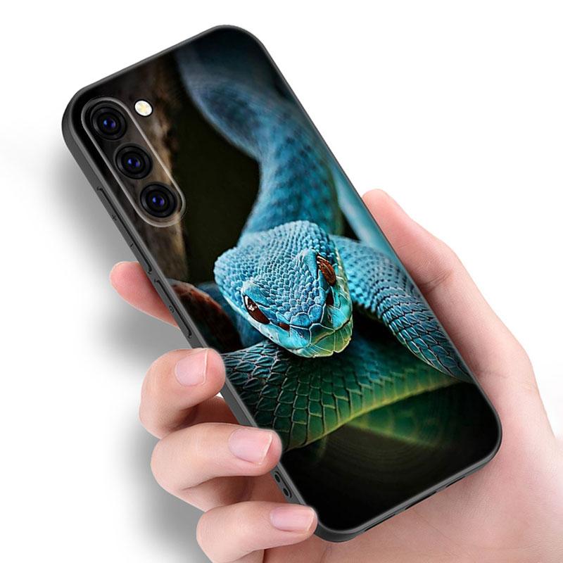 Черный силиконовый чехол для телефона Animal Snake для Samsung Galaxy S23 S21 S20 FE S24 S22 Ultra S10E S10 S9 S8 Plus