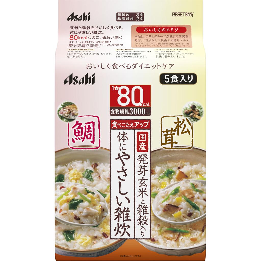 Asahi Сброс тела Tai & Matsutake Mushroom Porridge 5 порций еда Низкокалорийные продукты еда