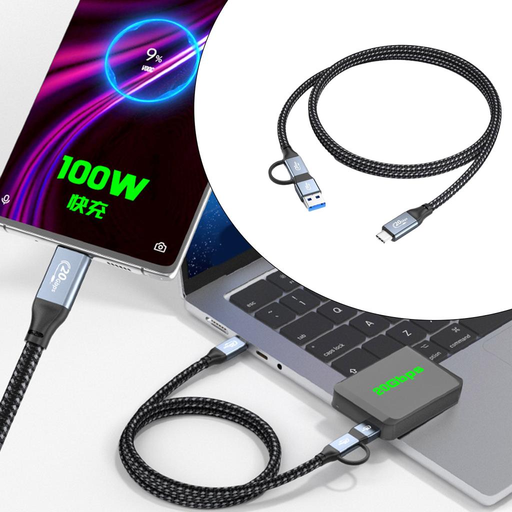 Кабель Type C — Type C/USB3.0, Type C (папа) — Type C/USB3.0 (папа), шнур для зарядки PD 100 Вт и быстрая передача данных 20 Гбит/с