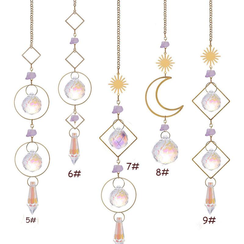 Suncatcher Crystal Wind Chimes Light Catcher Rainbow Prism Maker Chakra Crystal Hanging Pendant Window Home Garden Decoration