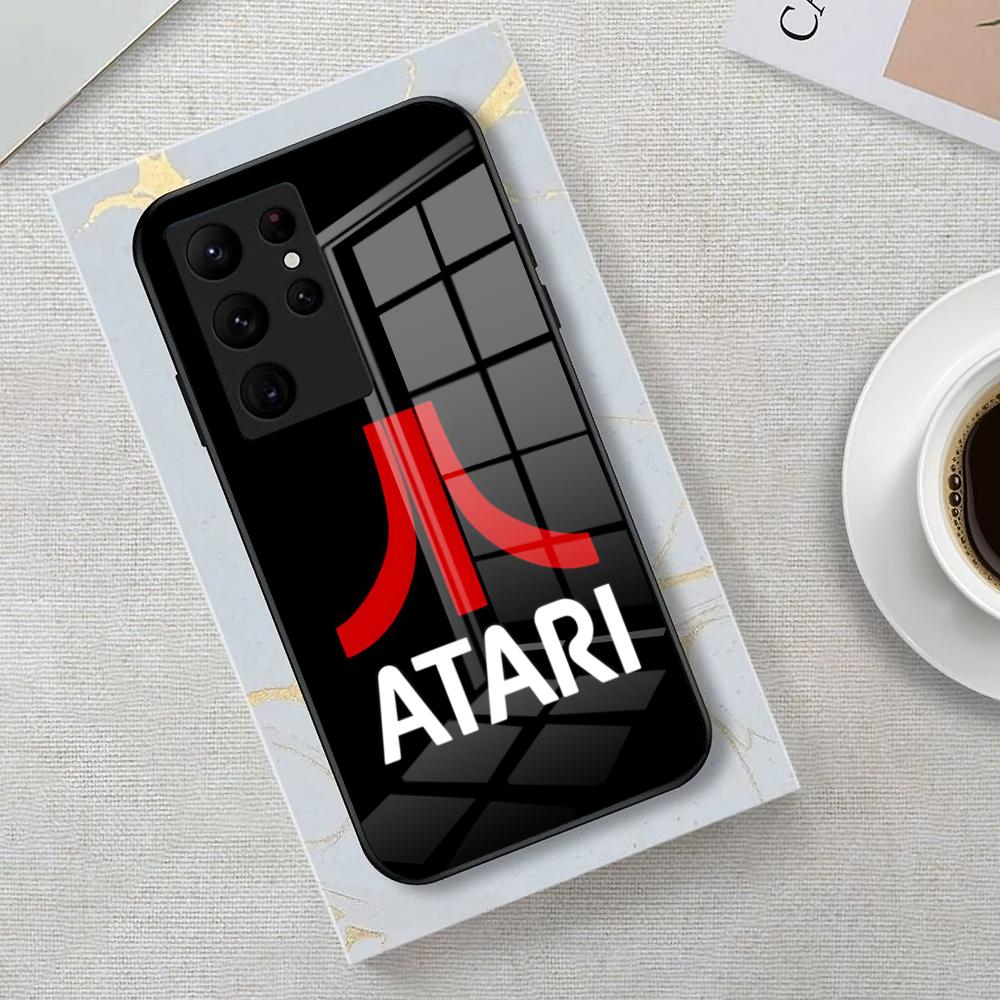 Чехол для телефона Atari для Samsung S26 S25 Edge Ultra 23 22 21 20 Ultra Plus S24 Fe Стеклянная крышка