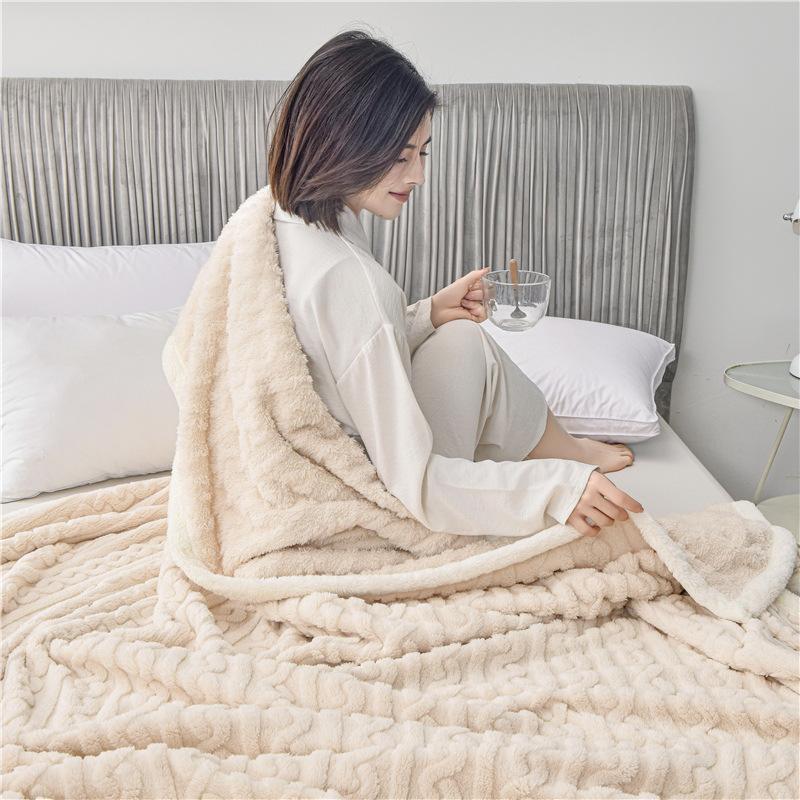 Толстое фланелевое одеяло, чехол для дивана, офисное одеяло для сна, зимняя двухсторонняя бархатная кровать