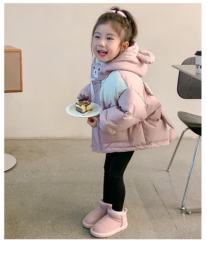 Girls' Quilted Cotton Jacket - New Autumn/Winter 2024 Style, Thickened for Warmth and Stylish Comfort