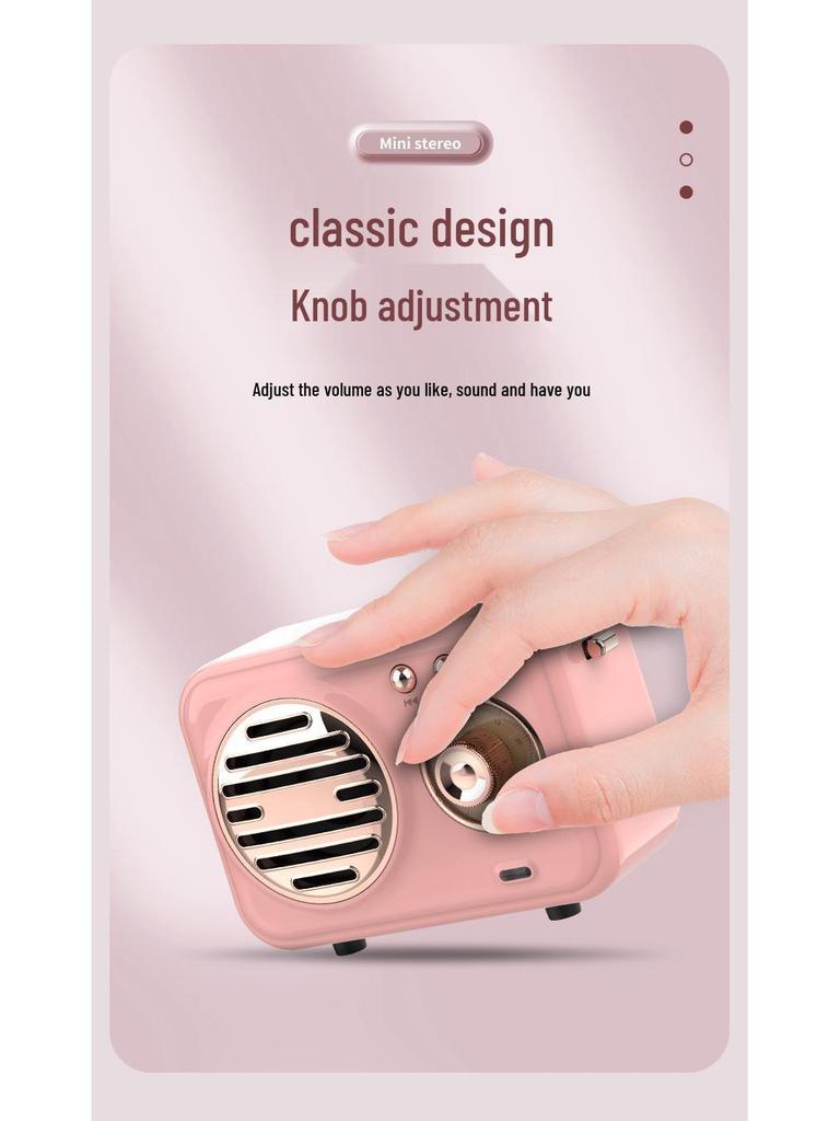 W13 Ретро Мини Беспроводная Уличная Портативная Радиоколонка с Громким Басом