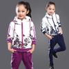 Clothing Set Girls Clothes Jacket Floral Zipper Kids Hoodies Pants Kids Tracksuit for Girls Clothing Sets Sport Suit Spring