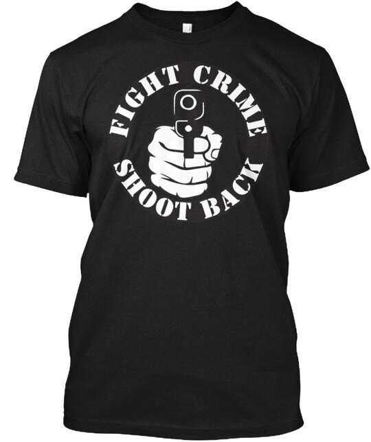 Футболка с принтом Fight Crime Shoot Back Топы Футболки Размеры от S до 4XL