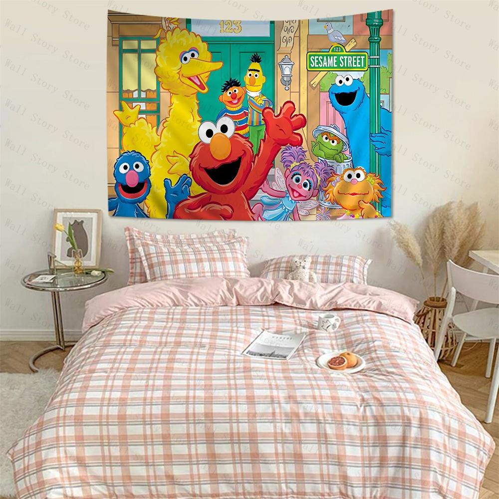 Sesame Street Cartoon Cartoon Tapestry Home Decoration Hippie Bohemian Decoration Divination Home Decor Bedroom Tapestry