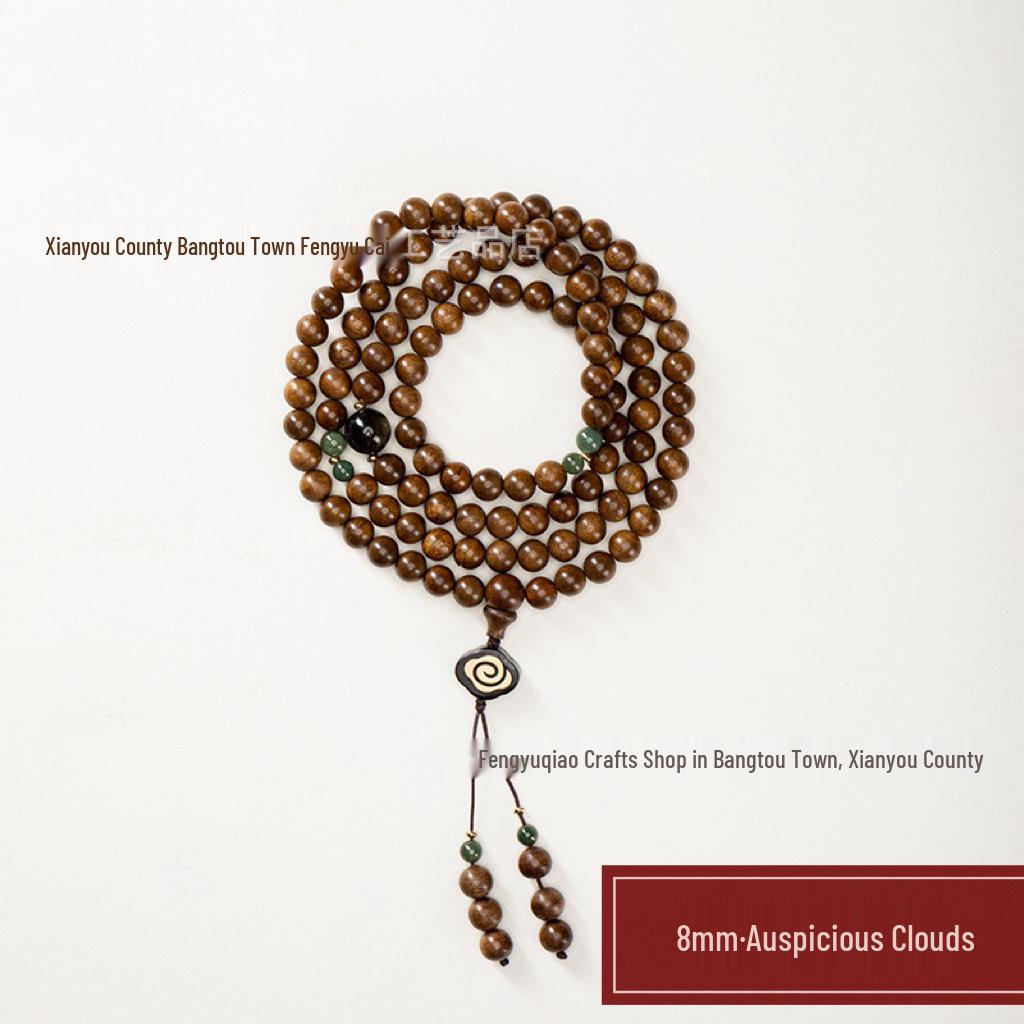 Натуральный браслет из 108 бусин с агарвудом из Калимантана для мужчин и женщин